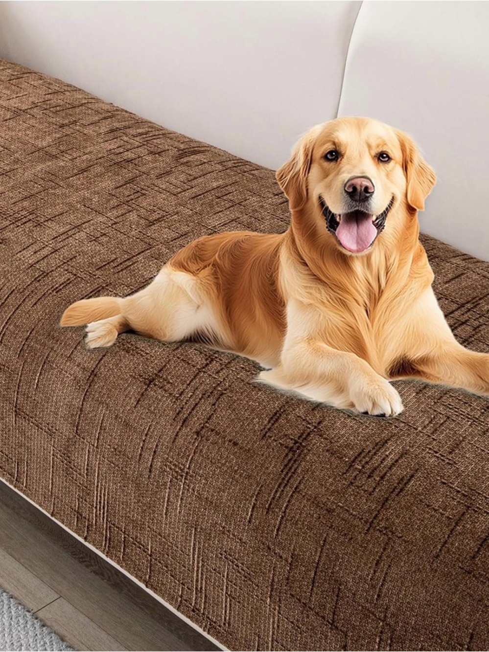 Brown Chenille Waterproof Washable Pet Sofa Cover for Dogs - Durable